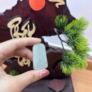Alternative view of PK079 - Vòng mặt vô sự bài màu trắng chủng nếp hóa kích thước 43x25x6.1 mm
