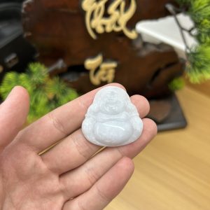 PK012 - Vòng mặt Phật di lặc màu Trắng chủng Nếp hóa kích thước 36X36X6.5 mm