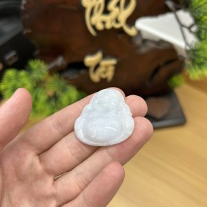Alternative view of PK012 - Vòng mặt Phật di lặc màu Trắng chủng Nếp hóa kích thước 36X36X6.5 mm