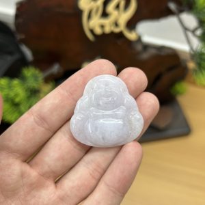 PK025 - Vòng mặt Phật di lặc màu trắng chủng nếp hóa kích thước 36x36x7.3 mm