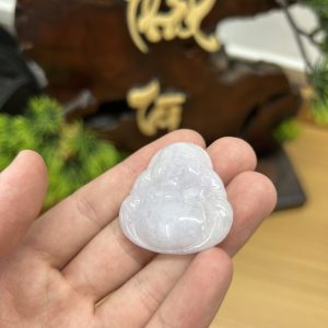 Alternative view of PK025 - Vòng mặt Phật di lặc màu trắng chủng nếp hóa kích thước 36x36x7.3 mm
