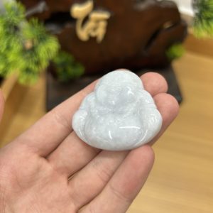 Alternative view of PK027 - Vòng mặt Phật di lặc màu trắng chủng nếp hóa kích thước 45x41x10 mm