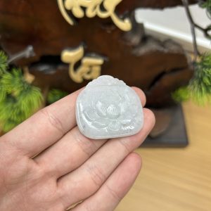 Alternative view of PK030 - Vòng mặt Hoa sen màu Trắng chủng Nếp hóa kích thước 39x39x6.7 mm