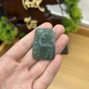 Alternative view of PK035 - Vòng mặt nai(2 mặt) màu Xanh dầu chủng nếp hóa  kích thước 39x28x6 mm