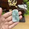 PK036 - Vòng mặt Quan âm màu Xanh đậu chủng nếp mịn kích thước 50x28x6 mm