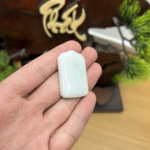 Alternative view of PK050 - Vòng mặt vô sự bài màu xanh trắng chủng nếp hóa kích thước 38x24x7.5 mm