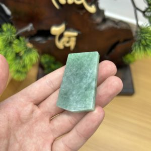 Alternative view of PK062 - Vòng mặt vô sự bài màu xanh dầu chủng nếp hóa kích thước 51x30x7 mm
